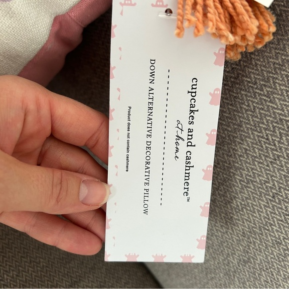 NEW Cupcakes and cashmere halloween ghost pumpkin pink decorative pillow - Picture 7 of 9